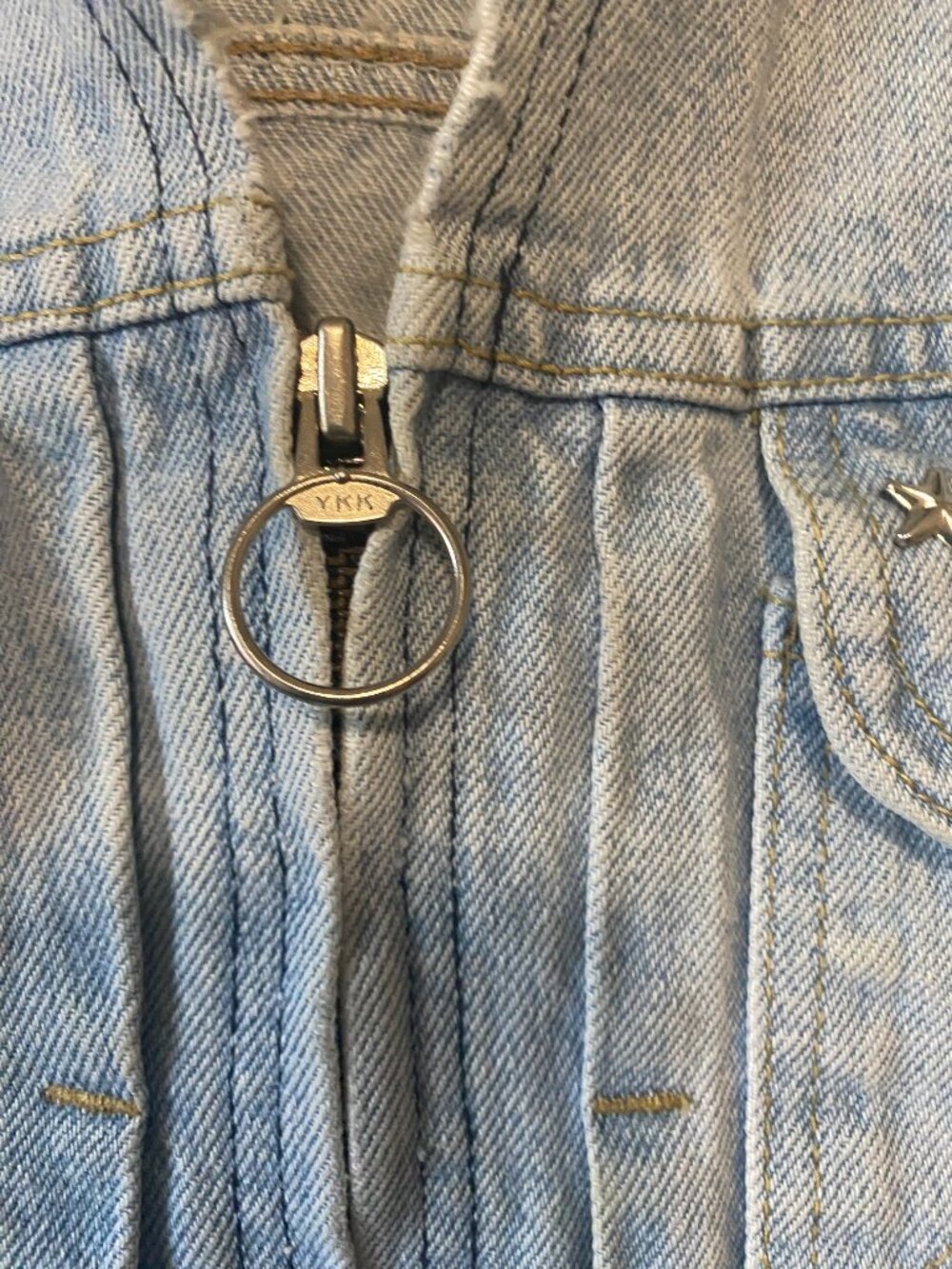 1980's/90's Vintage D'mode Classix Studded Frayed Denim Romper Light Wash 5 - Picture 11 of 16